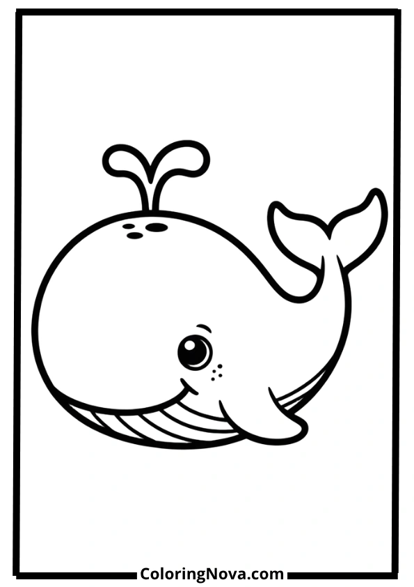 Simple Whale Coloring Page